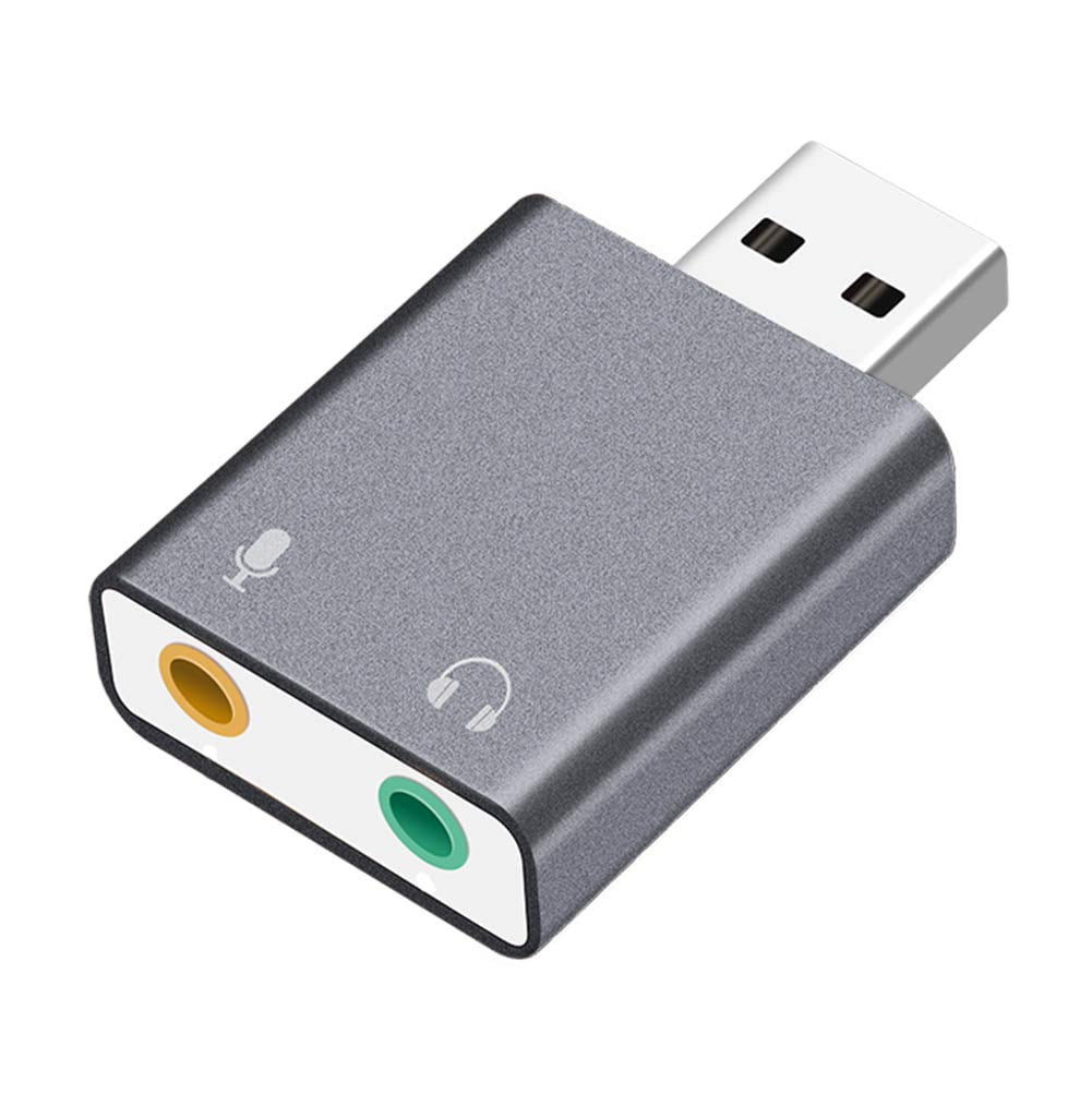 USB Audio Adapter External Audio Sound Card Adapter with Speaker ...