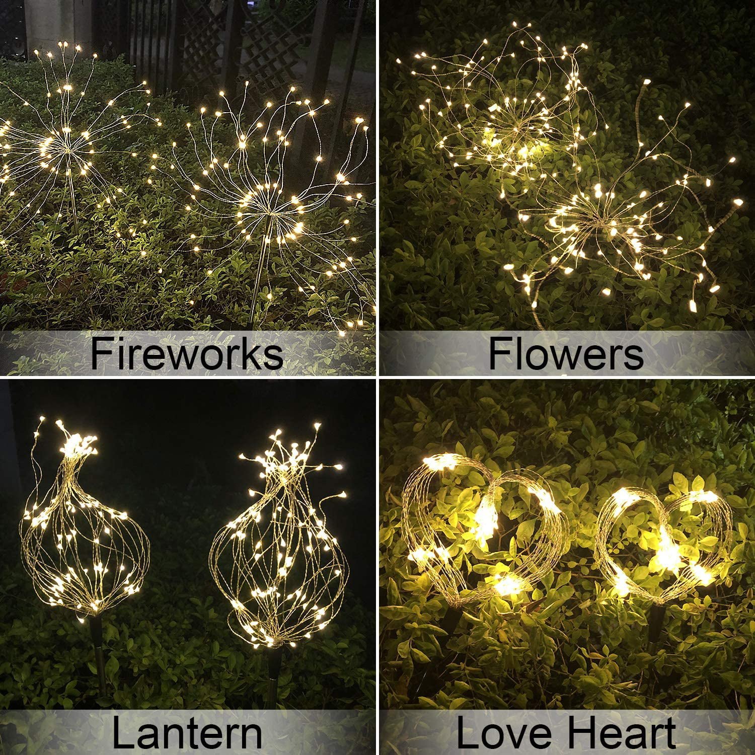 Rirool 2 Pack Solar Garden Lights, 120 LED Solar Firework Lights for Pathway, Yard, Party, Christmas Decor, Multicolor, IP65 Waterproof, DIY Copper Wire, Auto On/Off - Image 4