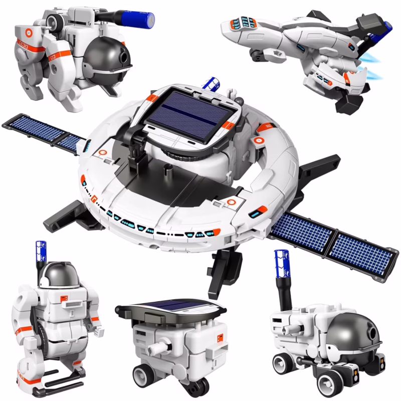 Rirool 6-in-1 Solar Robot Kit for Kids Ages 8-12, STEM Space Station, Rover, Shuttle, Dog & Explorer Models, DIY Educational Science Kit, Solar Powered or Battery Operated, Gift for Boys & Girls