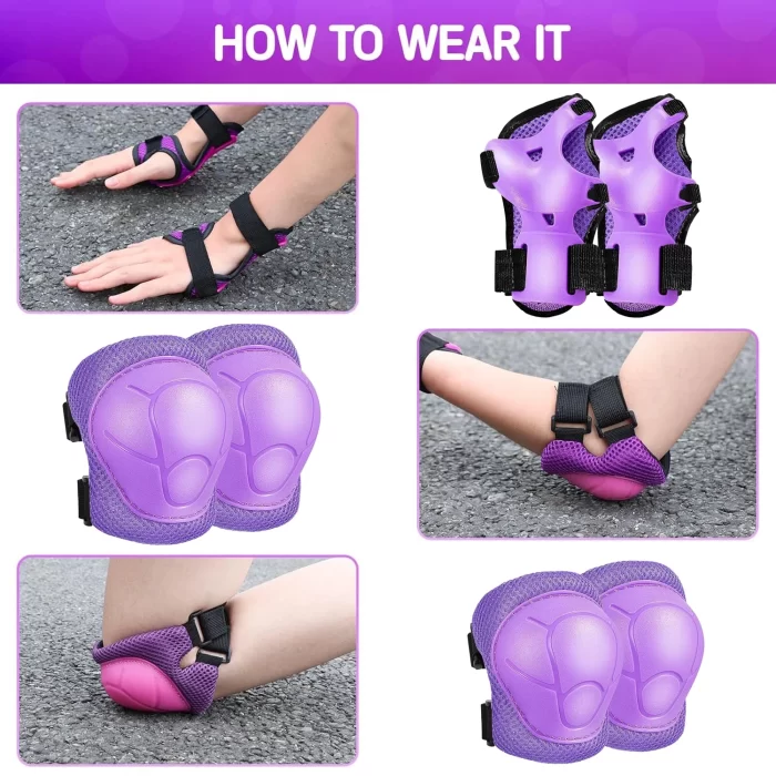 Kids Protective Gear Set - Knee Pads, Elbow Pads, and Wrist Guards - Image 2