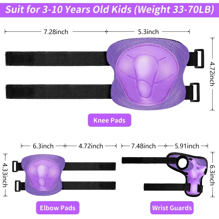 Kids Protective Gear Set - Knee Pads, Elbow Pads, and Wrist Guards - Image 3