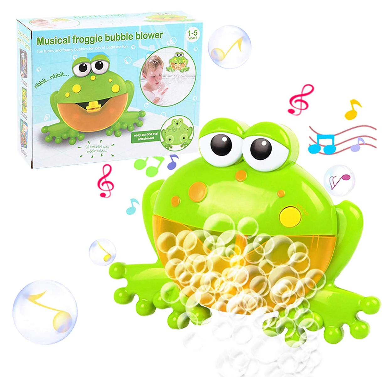 Baby Bath Bubble Toys Set,Tub Big Frog Automatic Bubble Maker Blower Toys