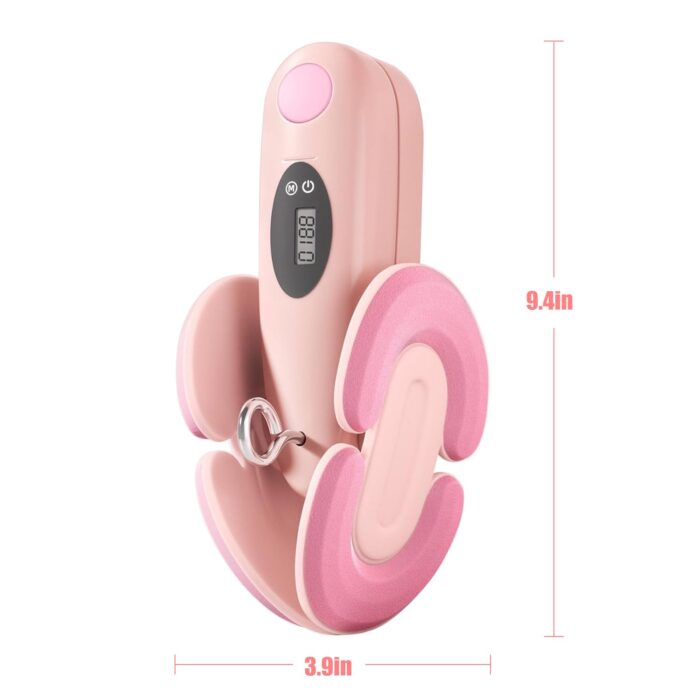 Hip Trainer Kegel Exerciser - Pelvic Floor & Thigh Toner with Counter Display, 180° Adjustable Silicone Pads for Postpartum Recovery, Home Workout & Body Shaping Pink - Image 2