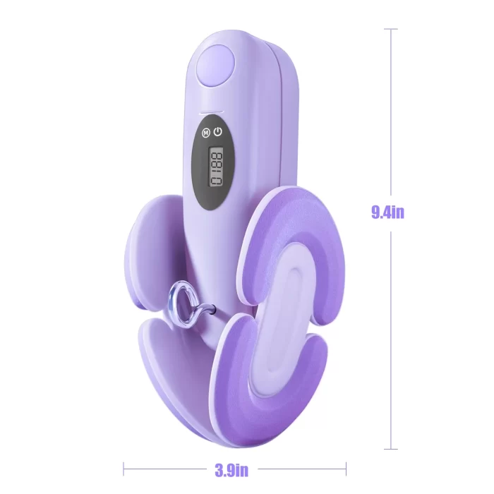 Hip Trainer Kegel Exerciser - Pelvic Floor & Thigh Toner with Counter Display, 180° Adjustable Silicone Pads for Postpartum Recovery, Home Workout & Body Shaping Puple - Image 2