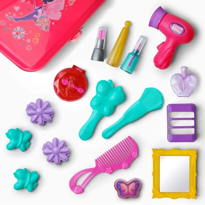 Girls Beauty Salon Set Toys, Pretend Play Doll Hair Stylist Toy Kit with Hairdryer, Kids Fashion Cutting Makeup Party, Girls Princess Birthday Gift - Image 2