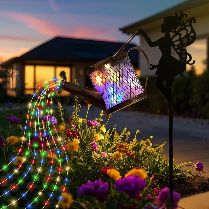 Solar Watering Can Light - Outdoor Waterproof 3D Starry Sky Solar Lantern, Fairy Decorative Lights for Garden, Patio, Porch, Lawn, Auto On/Off at Night (Multicolor)