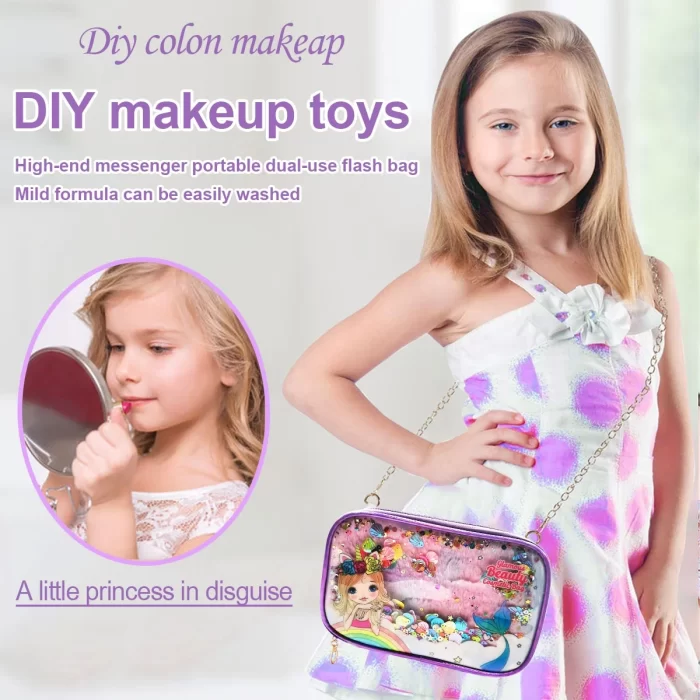 Washable Kids Makeup Set - Safe Makeup Kit for Girls, Pretend Play Makeup Toys for Toddlers, Ideal Princess Christmas Birthday Gifts for 3-10 Year Olds - Image 3