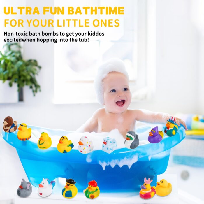 Rirool 40Pcs Assorted Rubber Ducks for Kids, Mini Bath & Pool Toys, Random Party Favors for Baby Showers, Halloween, Easter Gifts, Non-Toxic Floating Duck - Image 2