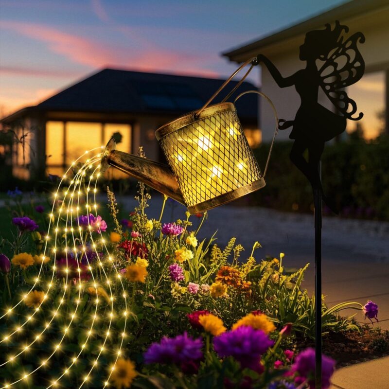 Solar Watering Can Light - Outdoor Waterproof 3D Starry Sky Solar Lantern, Fairy Decorative Lights for Garden, Patio, Porch, Lawn, Auto On/Off at Night (Warm White)