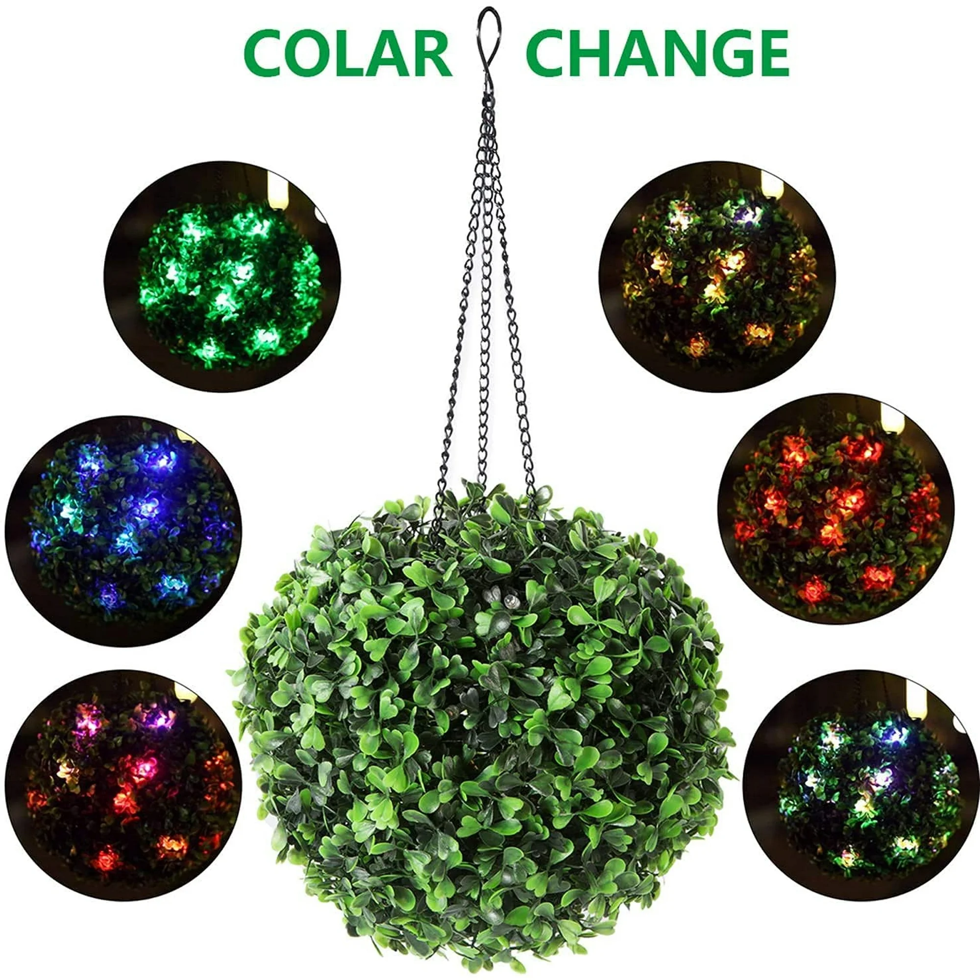 Rirool Hanging Solar Lantern Lights Outdoor Waterproof, 8 Inch LED Solar Powered Garden Lantern with Multicolor Light, Energy Saving, Auto On/Off - Image 2