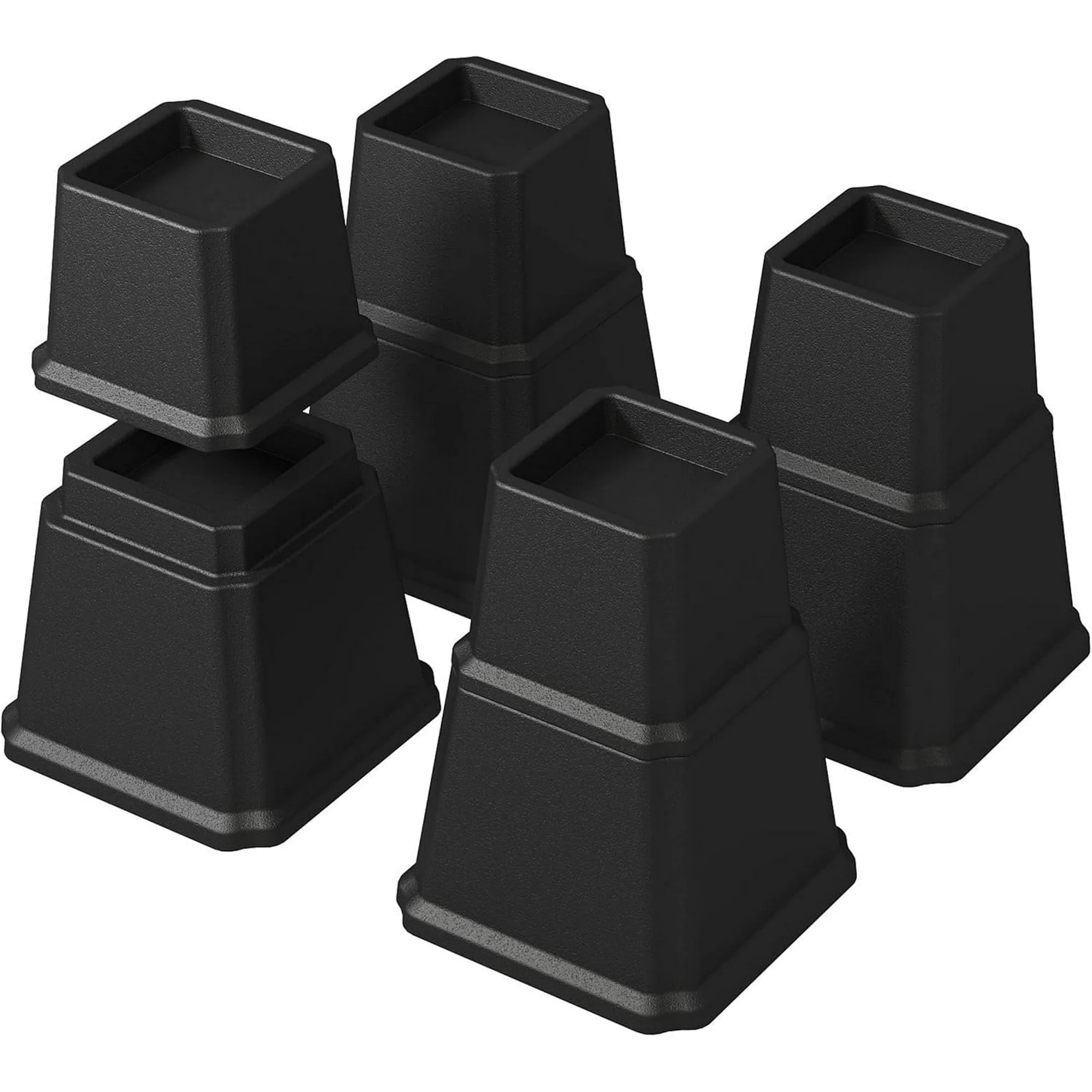 Rirool 8-Pack Heavy Duty Bed & Furniture Risers (3” & 5” Adjustable, Stackable) – Supports 1500lbs, Non-Slip, for Sofa, Chair, Desk, Dorm – Black