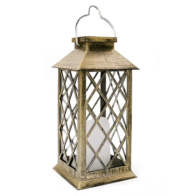 Rirool Solar Lantern, Outdoor Garden Hanging Lantern, PVC Waterproof LED Flickering Flameless Candle Lantern , for Patio Courtyard Garden (1Pack)
