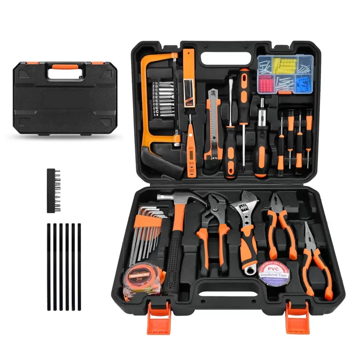 Rirool Household Hand Tool Set, 148 Piece Basic Hand Tool Kit with Durable Toolbox for Men Women, Complete Tool Set for Home Repairing and DIY Projects