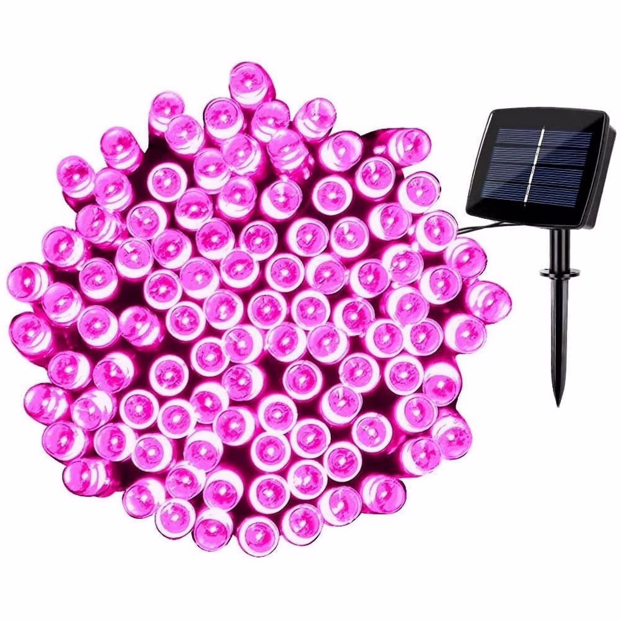 Rirool 200 LED Pink Solar Halloween Lights - 75.5ft, Waterproof Outdoor String Lights with 8 Lighting Modes for Patio, Tree - Christmas and Halloween Decorations