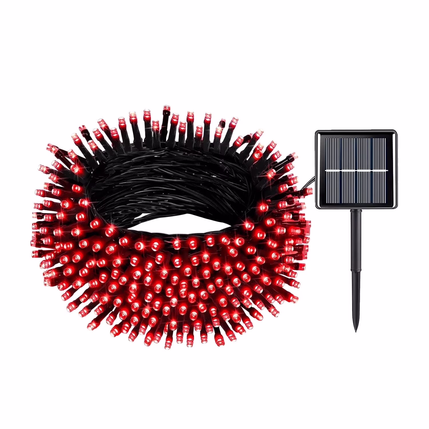 Rirool 200 LED Red Solar Halloween Lights - 75.5ft, Waterproof Outdoor String Lights with 8 Lighting Modes for Patio, Tree - Christmas and Halloween Decorations