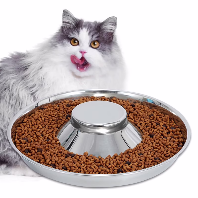 Rirool Stainless Steel Puppy Weaning Bowl Set - Pet Whelping Dishes for Litters, Small Dog Food Water Saucer - M, 11.8 In