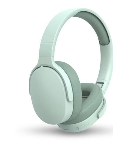 Rirool Wireless Foldable Over-Ear Bluetooth Headphones, 12H Playtime, HiFi Stereo Deep Bass, Built-in Mic - Mint Green