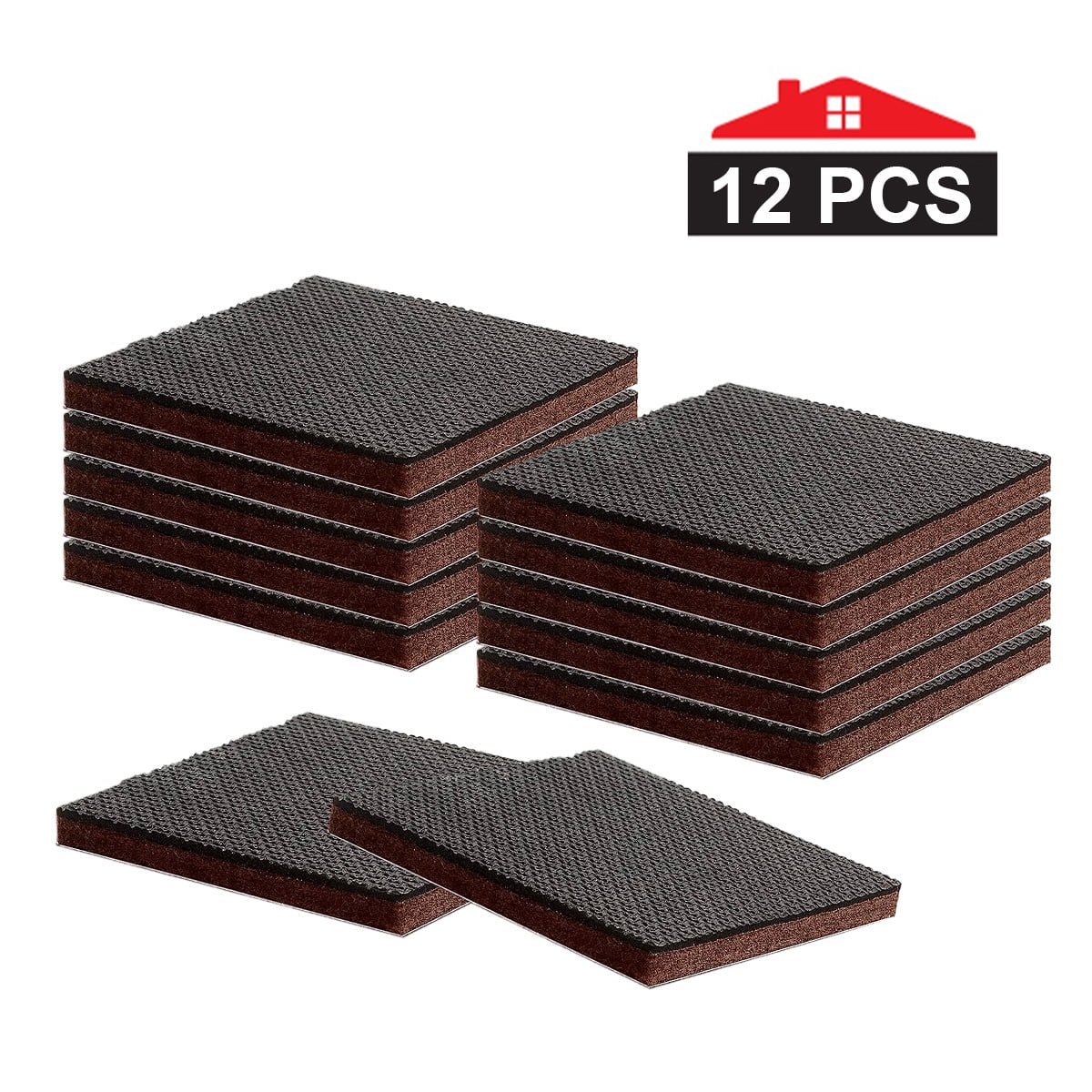 Rirool Non-Slip Furniture Pads - Premium 12pcs 3" Pad - Best Grippers - Self-Adhesive Rubber Feet - Floor Protectors