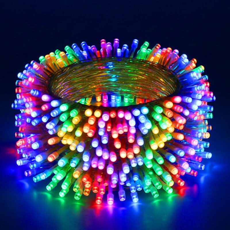Rirool 33FT 100LED Multicolor Christmas Lights Plug in, Connectable Clear Wire String Lights with 8 Modes for Christmas Tree Bedroom Patio Garden Indoor Outdoor Decor