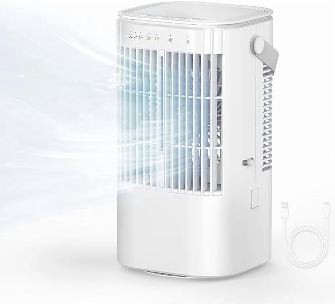 Rirool Portable Air Cooler Fan with Spray Mist Function, Adjustable Speed Settings and Compact Desktop Cooling Design for Bedroom, Office, Dorm, Travel and Summer UseSuitable
