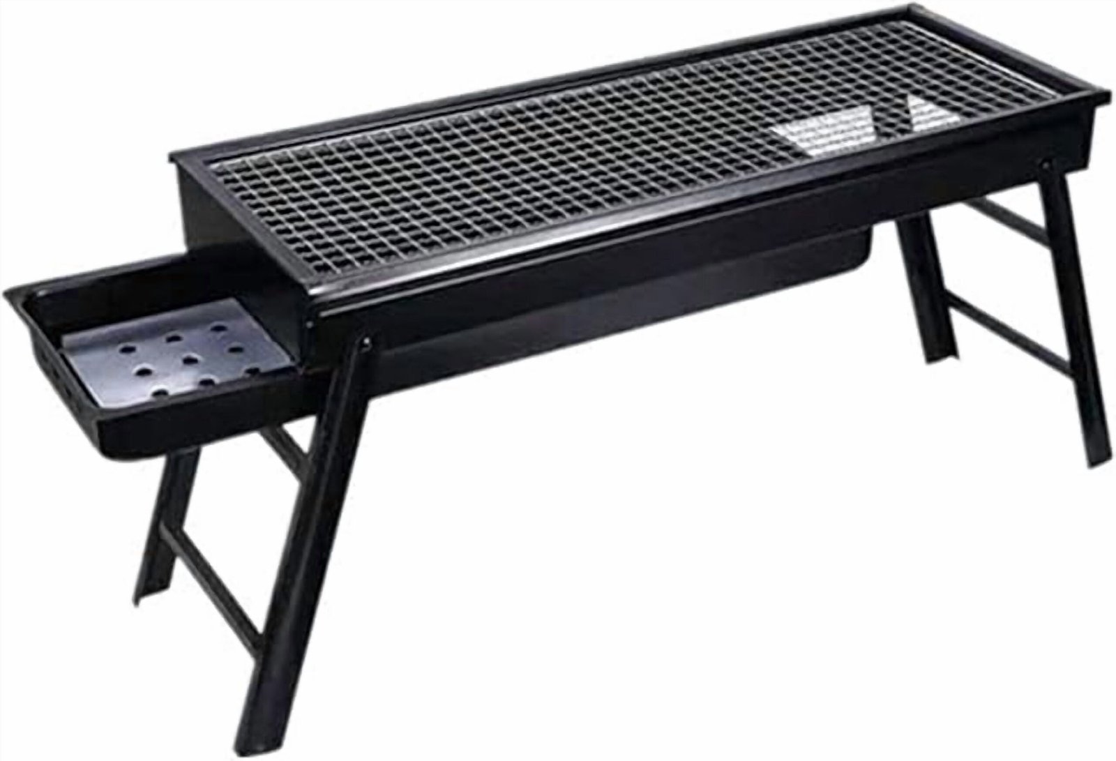 Rirool Long-Style Portable Charcoal BBQ Grill with Foldable Metal Build, Outdoor Barbecue Surface and Easy Transport Format for Backyard, Camping, Picnic and Travel CookingSui