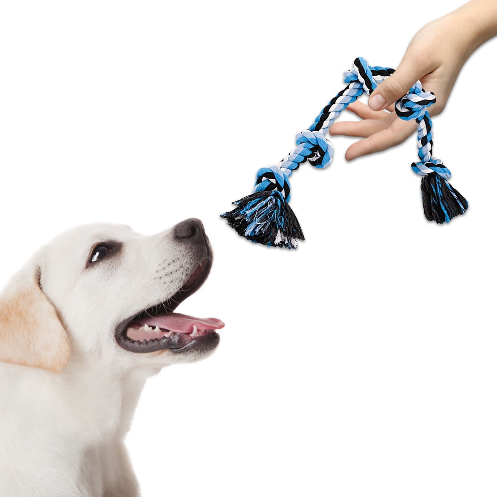 Rirool Heavy Duty Dog Chew Toys - Interactive Rope Toy for Large and Medium Aggressive Chewers - Cotton Tug-of-War Dog Toy for Teeth Cleaning