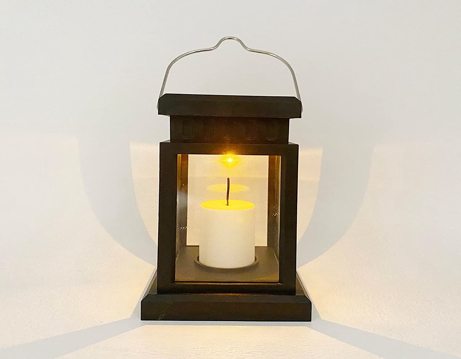 Rirool 2-Pack Solar Hanging Lanterns with Warm Flickering Candle Light, Weather-Resistant Outdoor LED Lights with Handles for Patio, Garden, Yard, Deck, Tree, Camping and Pathway Decor