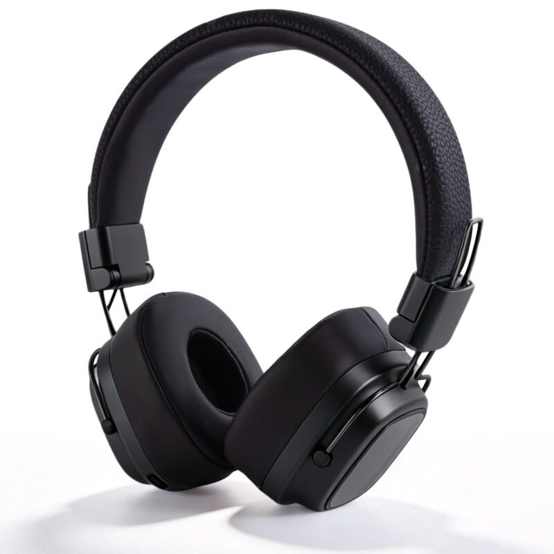Rirool Retro Bluetooth 5.3 Over-Ear Headphones, Wireless Stereo Headset with Deep Bass, 15H Playtime, Built-in Mic, Type-C Charging, Adjustable Headband, Black