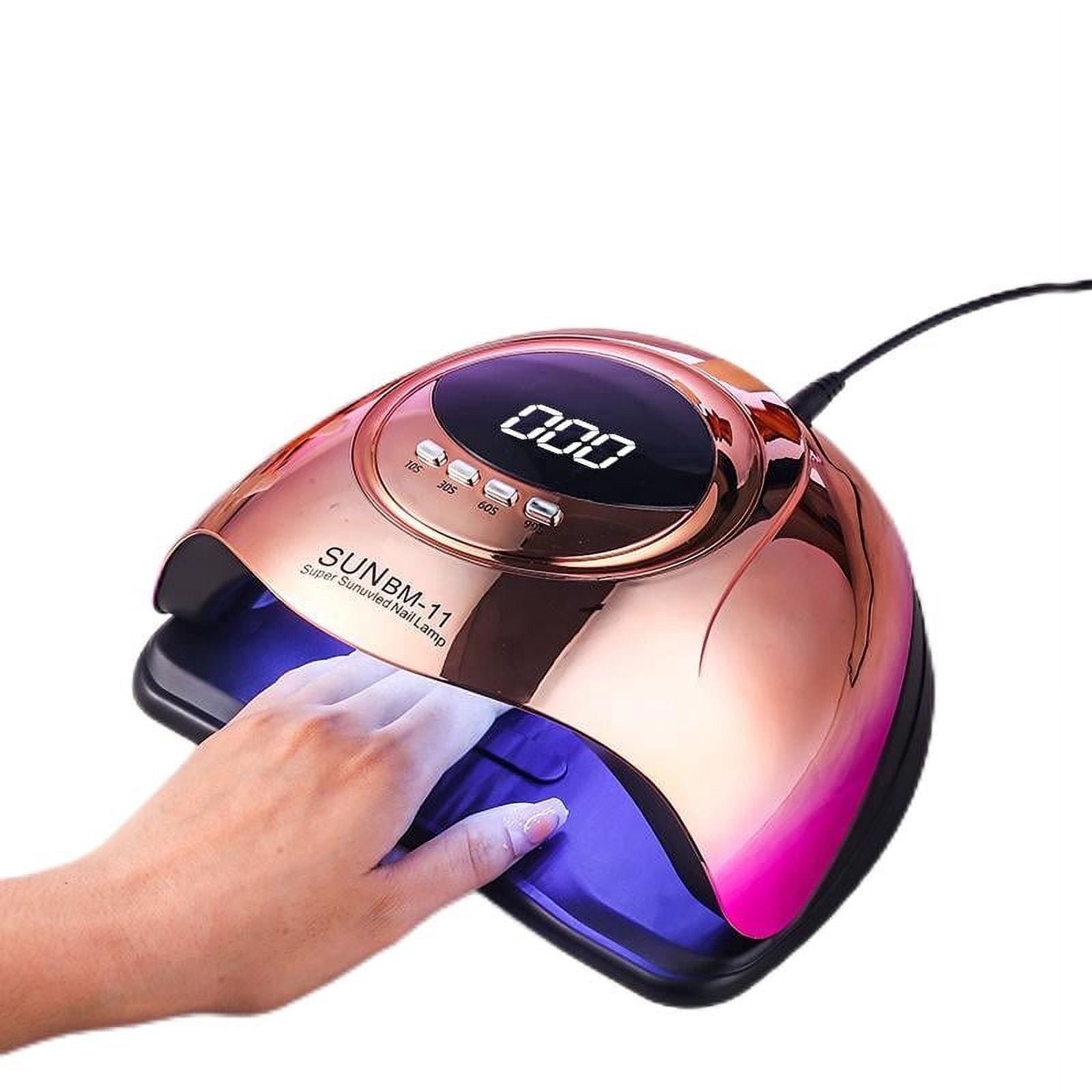 Rirool 280W Gold UV LED Nail Lamp with 66 Beads, Automatic Hand Sensor, Digital Display and Four Timer Settings for Fast Gel Polish Curing, Professional Manicure Salon and Home Nail Care