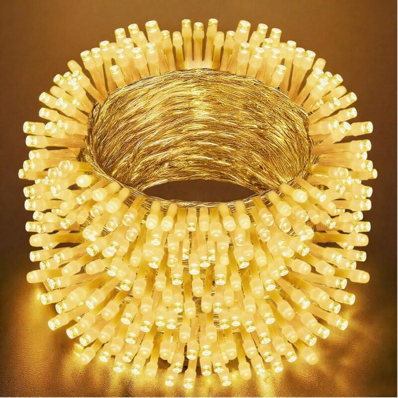 11Ft 100LED Multicolor Christmas Lights Plug in,Connectable Christmas Tree Lights,8 Modes String Lights Indoor Outdoor for Tree Party Bedroom Garden Decor